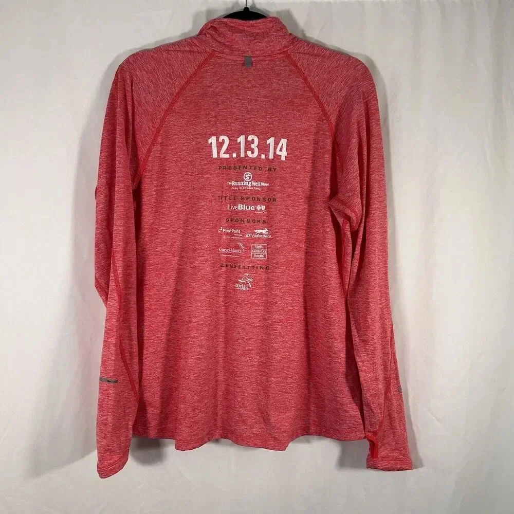 Nike Running Jacket Women's Large Red Long Sleeve 1/4 Zip Pullover 5K Shirt